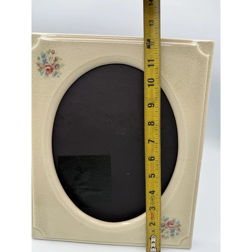 Vintage Terragrafics 1982 Hand Painted Floral Porcelain Picture Frame